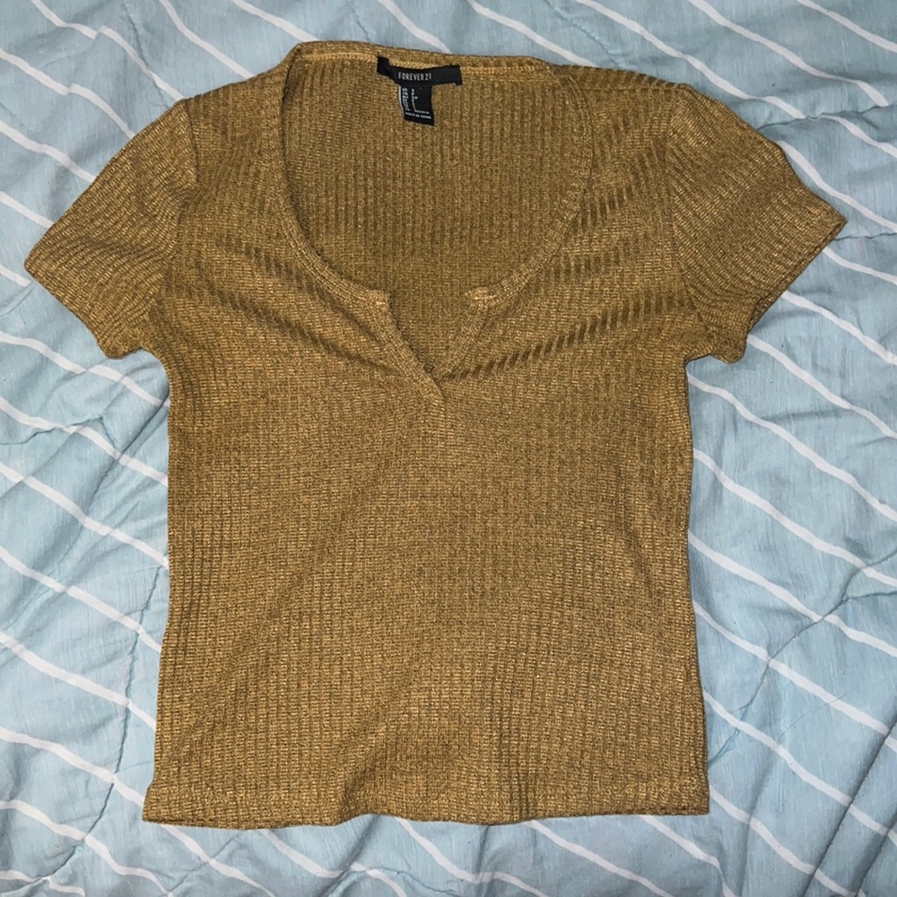 Yellow crop/baby tee